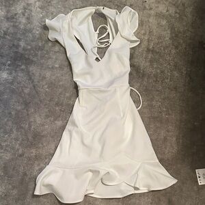 Elegant White Ruffle Dress